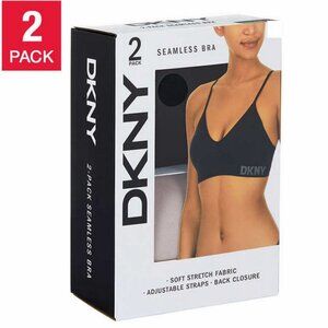 DKNY Ladies’ Seamless Bra, 2-pack Black & Sand NIOB